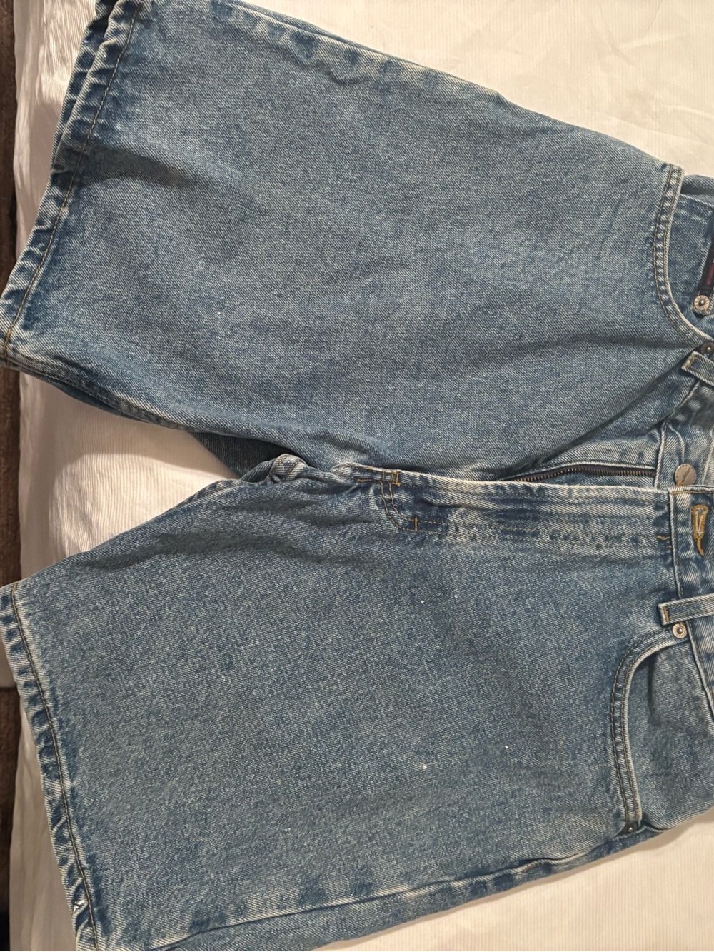 Perry Ellis Relaxed Fit Denim Shorts - Light Blue